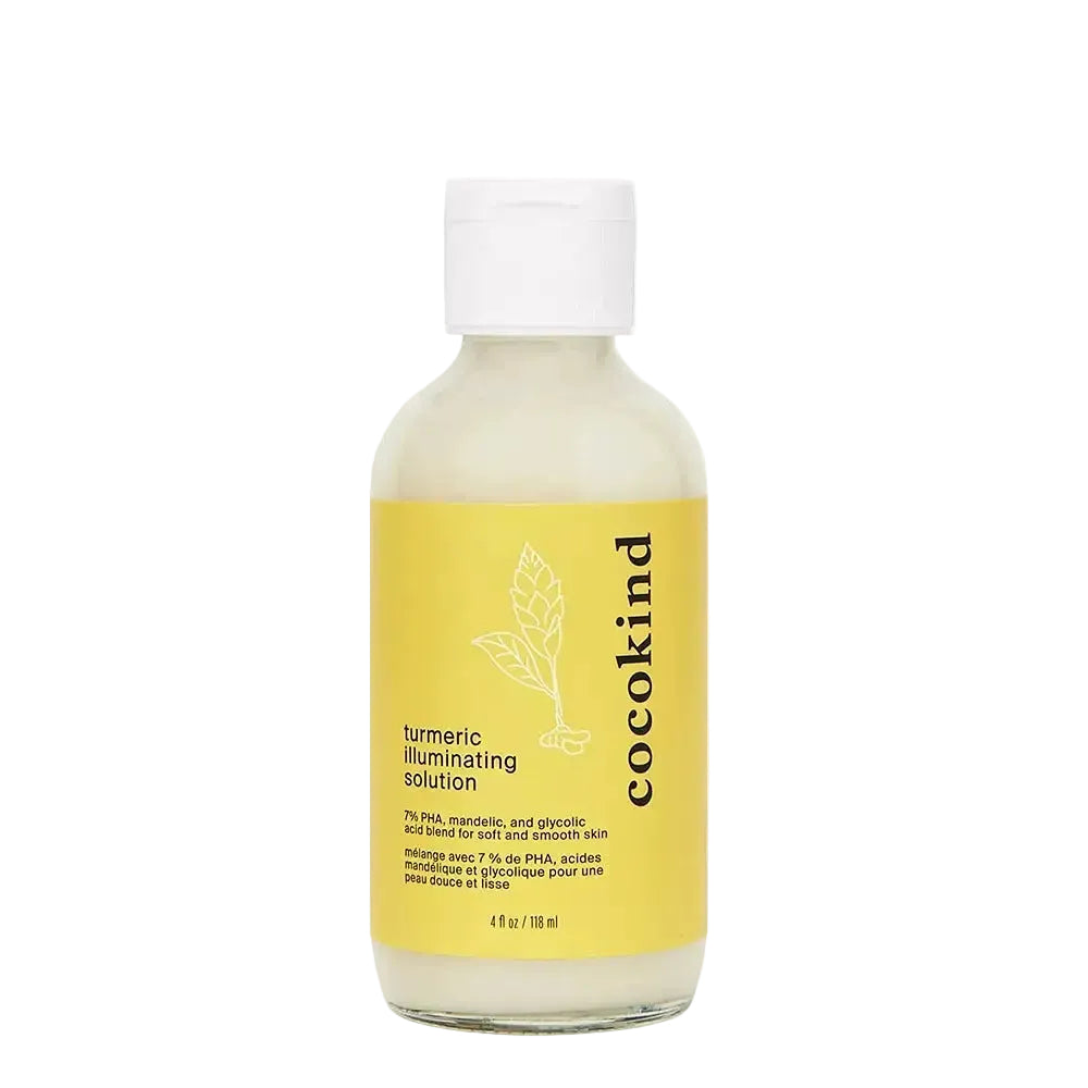 Cocokind Turmeric Illuminating Solution gentle exfoliating toner with AHA PHA for brightening and even skin tone
