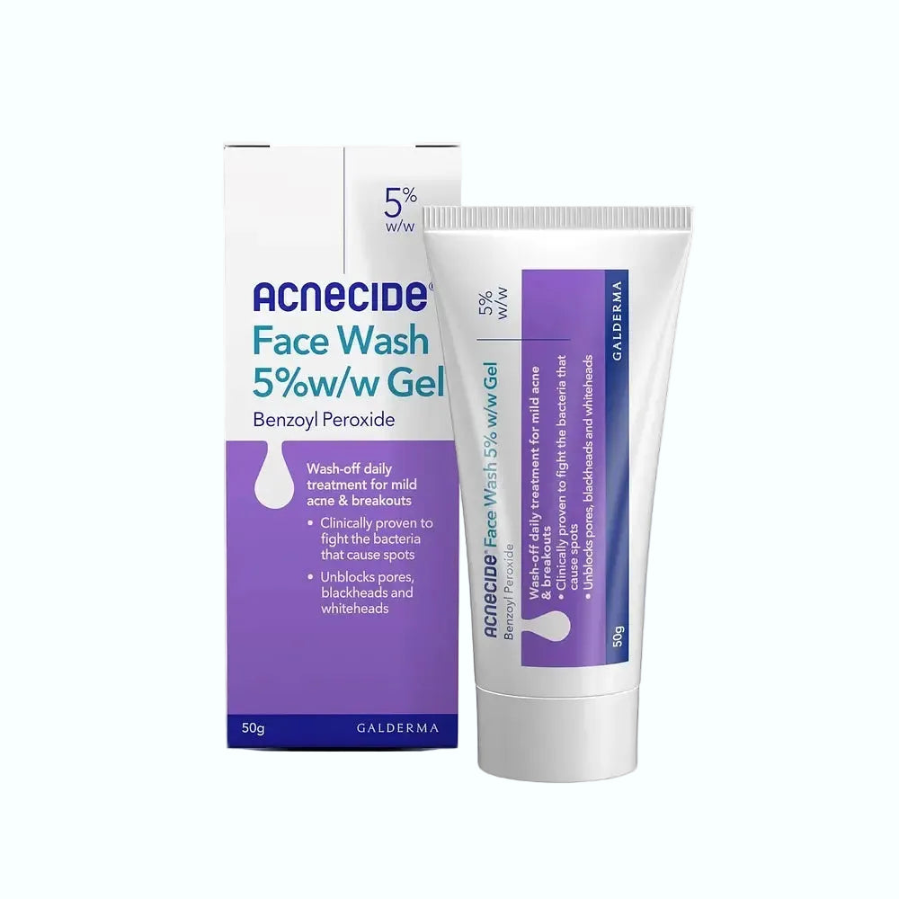 Acnecide Face Wash Spot Treatment with 5% benzoyl peroxide for acne-prone skin