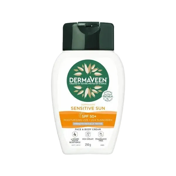 Dermaveen Sensitive Sun SPF 50+ broad spectrum moisturising sunscreen for dry and sensitive skin