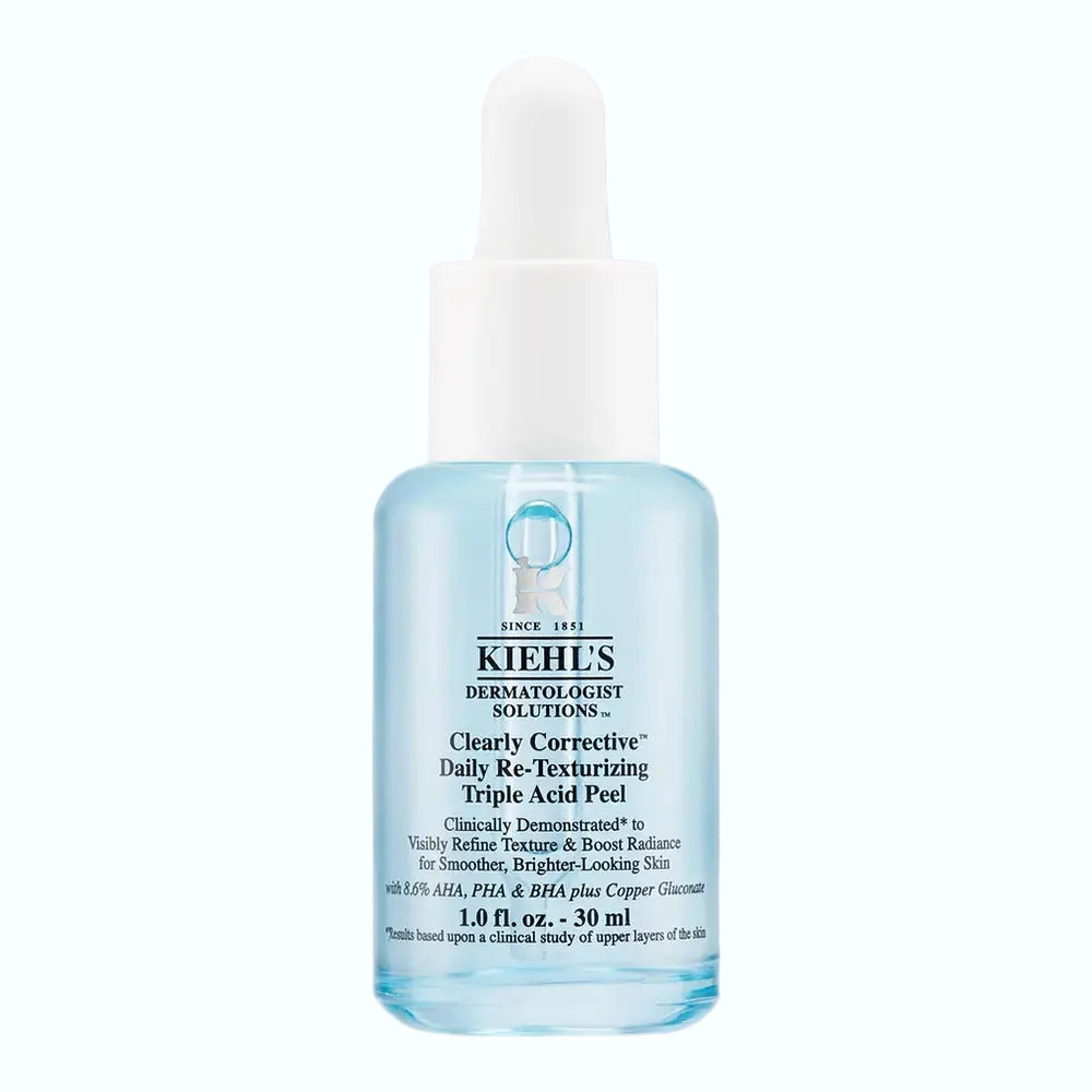 Kiehl's Clearly Corrective Triple Acid Peel for exfoliation, brightening, and texture refinement