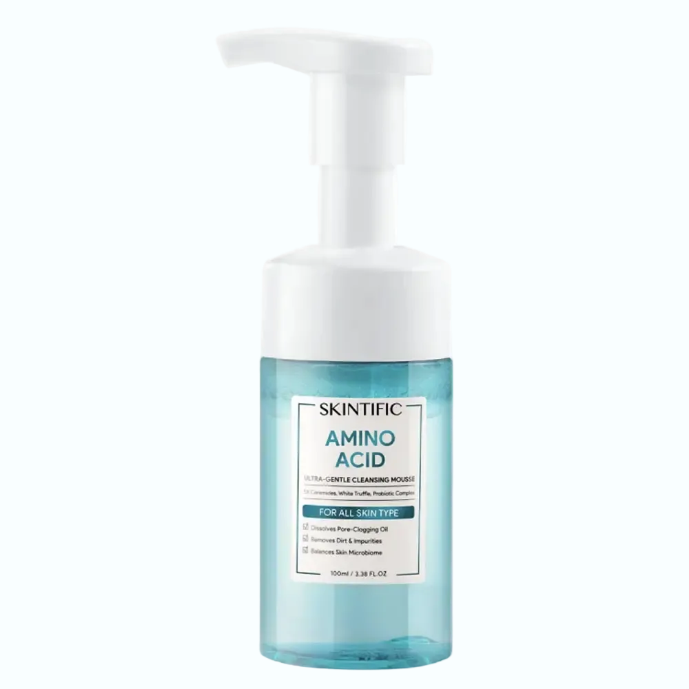 Skintific Amino Acid Ultra Gentle Cleansing Mousse for sensitive skin with pH-balanced formula