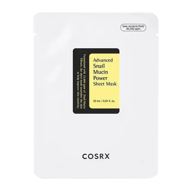 COSRX Advanced Snail Mucin Power Sheet Mask for deep hydration and skin repair