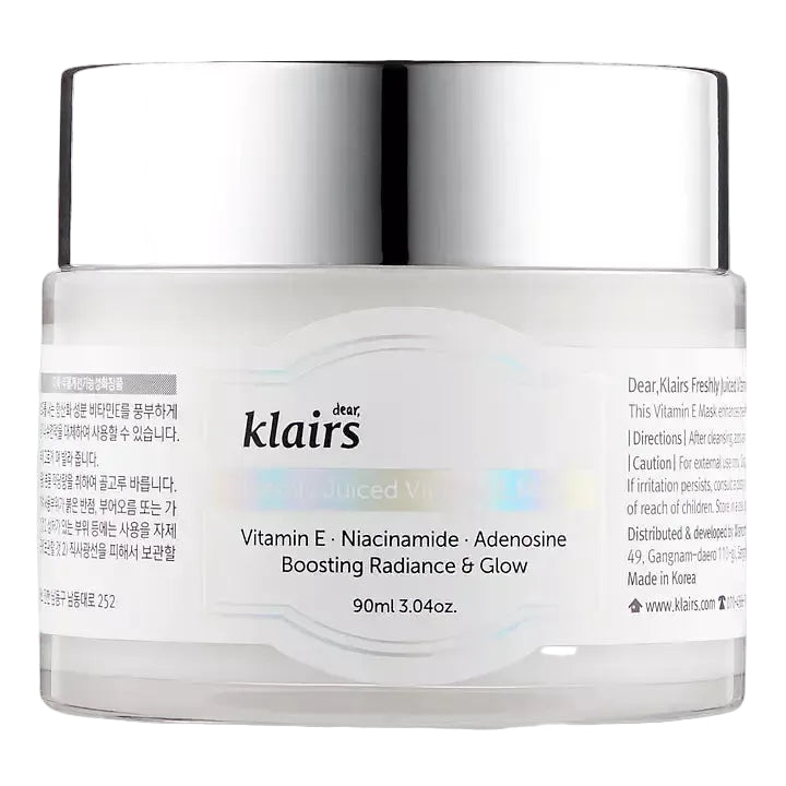 Dear Klairs Freshly Juiced Vitamin E Mask overnight sleeping mask for hydration and brightening