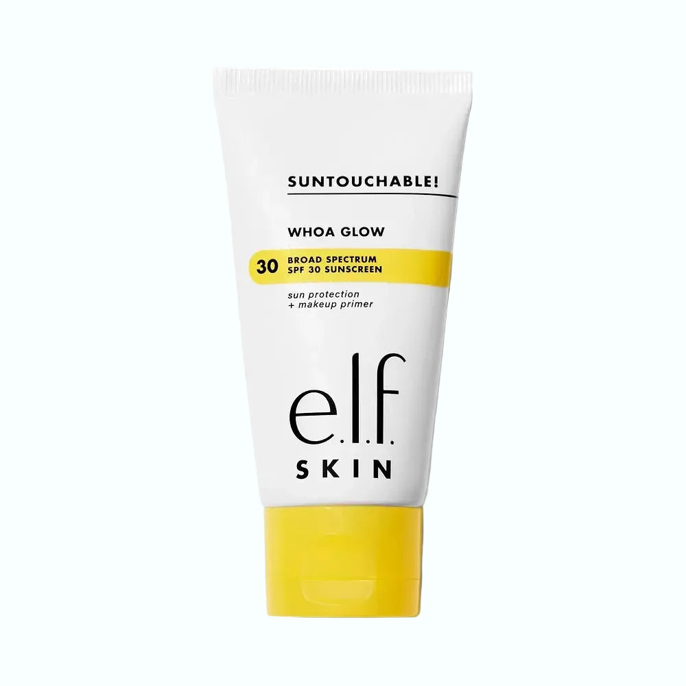 e.l.f. Cosmetics Suntouchable Whoa Glow SPF 30 glowy sunscreen with radiance boost and UV protection