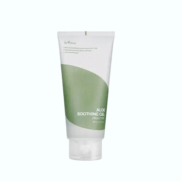Isntree Aloe Soothing Gel Fresh Type with 99% Jeju aloe vera for hydration and calming irritated skin