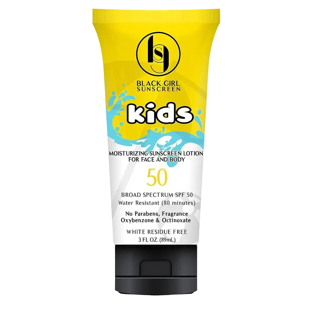 Black Girl Sunscreen Kids SPF 50 broad spectrum moisturizing lotion for melanin-rich skin