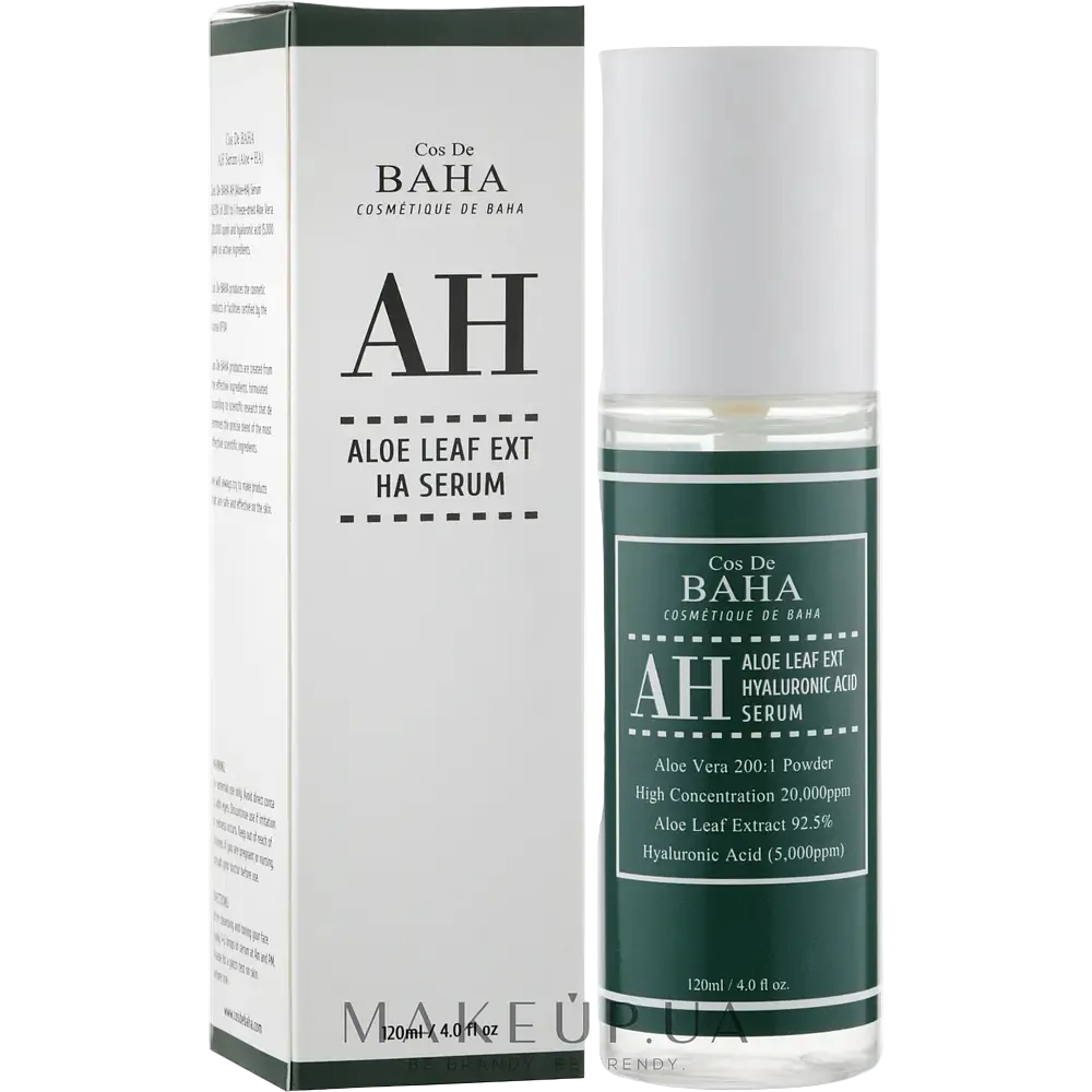 Cos De BAHA AH Aloe Leaf Ext Hyaluronic Acid Serum for hydration and soothing sensitive skin