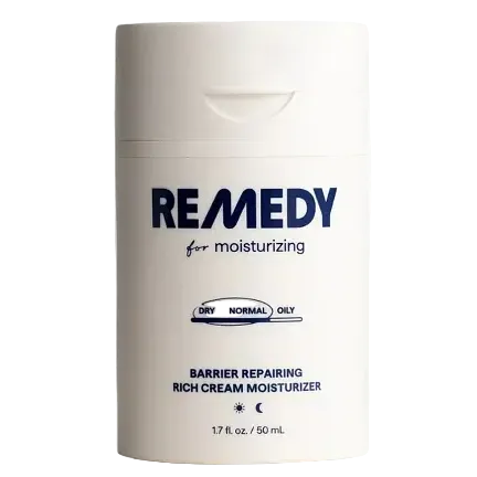 Remedy Barrier Repairing Rich Cream Moisturizer with ceramides and peptides for dry skin and barrier repair