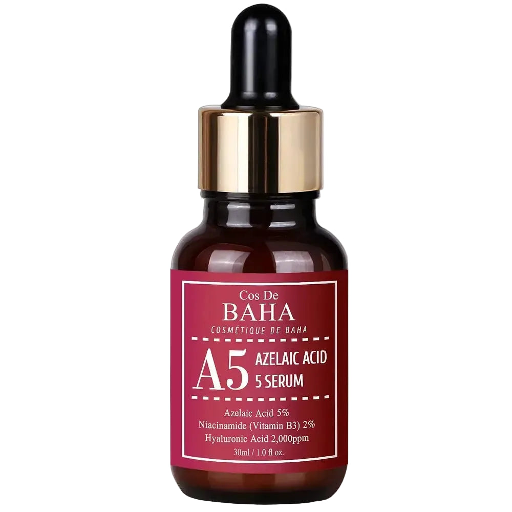 Cos De BAHA Azelaic Acid 5% Facial Serum for redness, acne and brightening with niacinamide