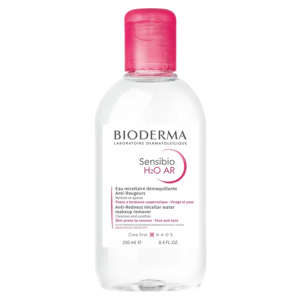 Bioderma Sensibio H2O AR Micellar Water for redness-prone sensitive skin cleansing and makeup removal