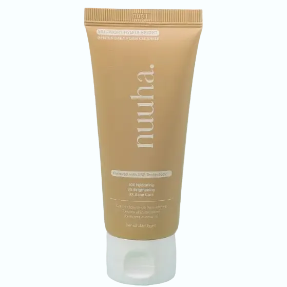 NUUHA Beauty Mugwort Hydra Bright Gentle Daily Foam Cleanser for sensitive skin soothing and brightening