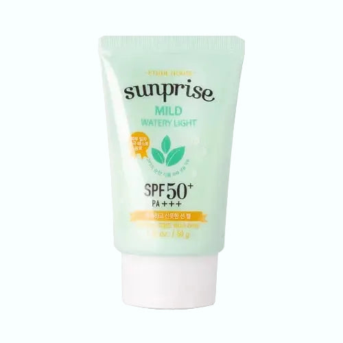 Etude House Sunprise Mild Watery Light SPF50 chemical sunscreen with lightweight watery texture