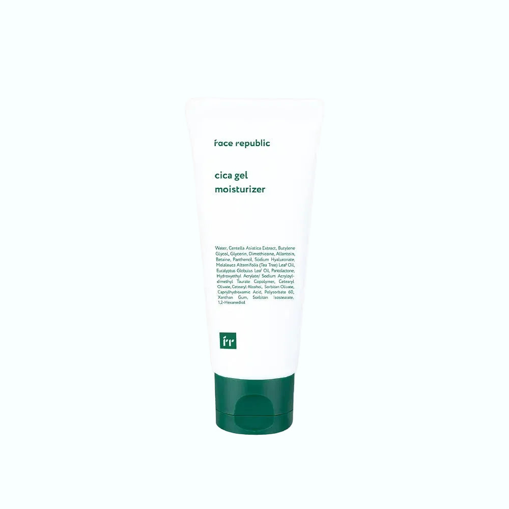 Face Republic Cica Gel Moisturizer with centella asiatica for soothing and hydration