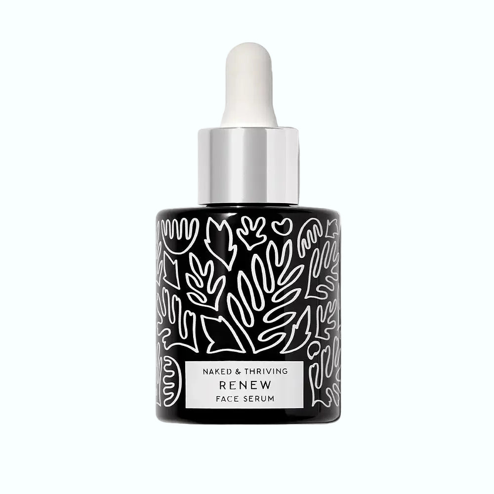 Naked & Thriving Renew Resurfacing Night Serum with fruit AHAs for exfoliation and skin renewal