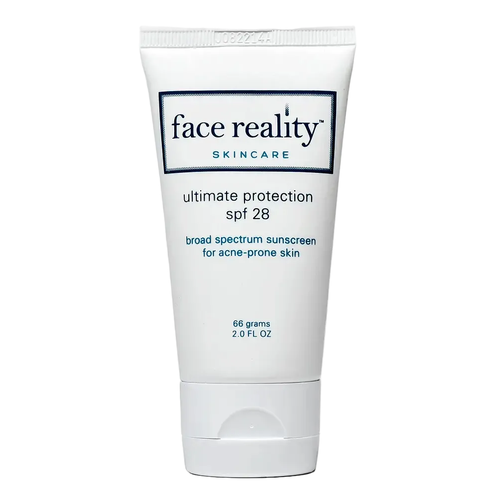 Face Reality Skincare Ultimate Protection SPF 28 mineral sunscreen for acne-prone and sensitive skin