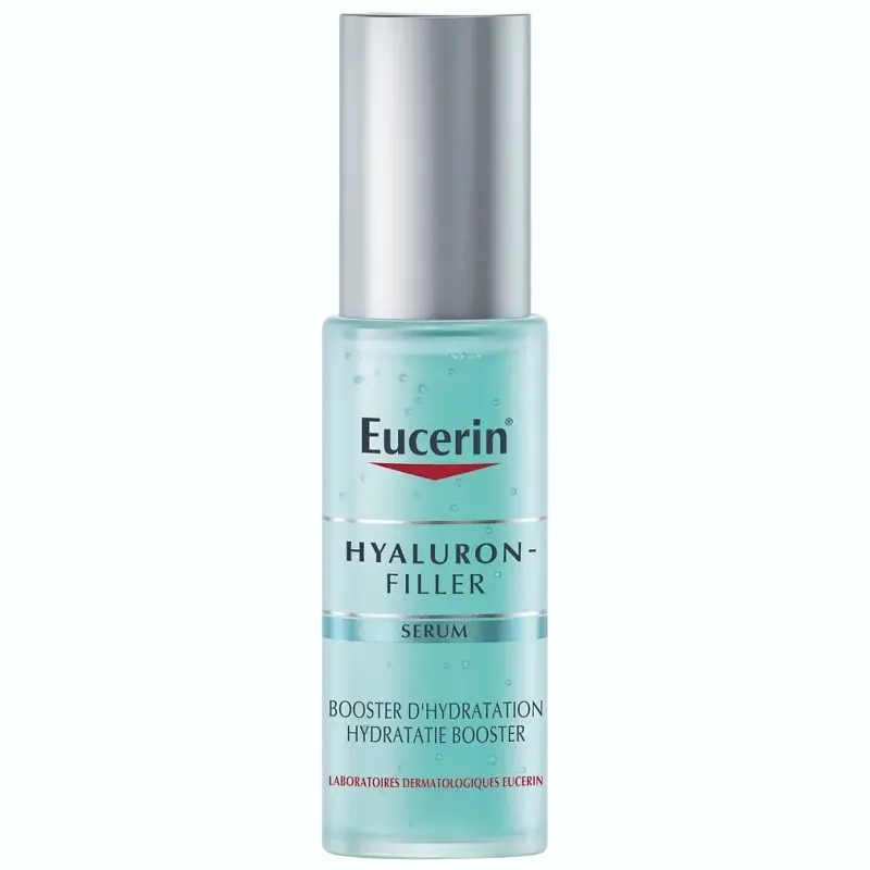 Eucerin Hyaluron-Filler Hydrating Booster with hyaluronic acid for instant hydration and wrinkle plumping