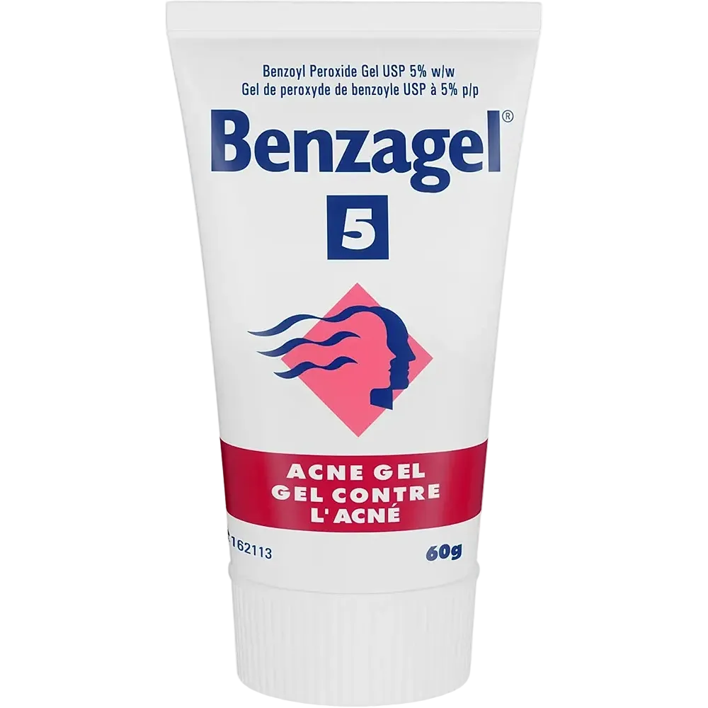 Benzagel Acne Gel 5% benzoyl peroxide treatment for acne and breakouts