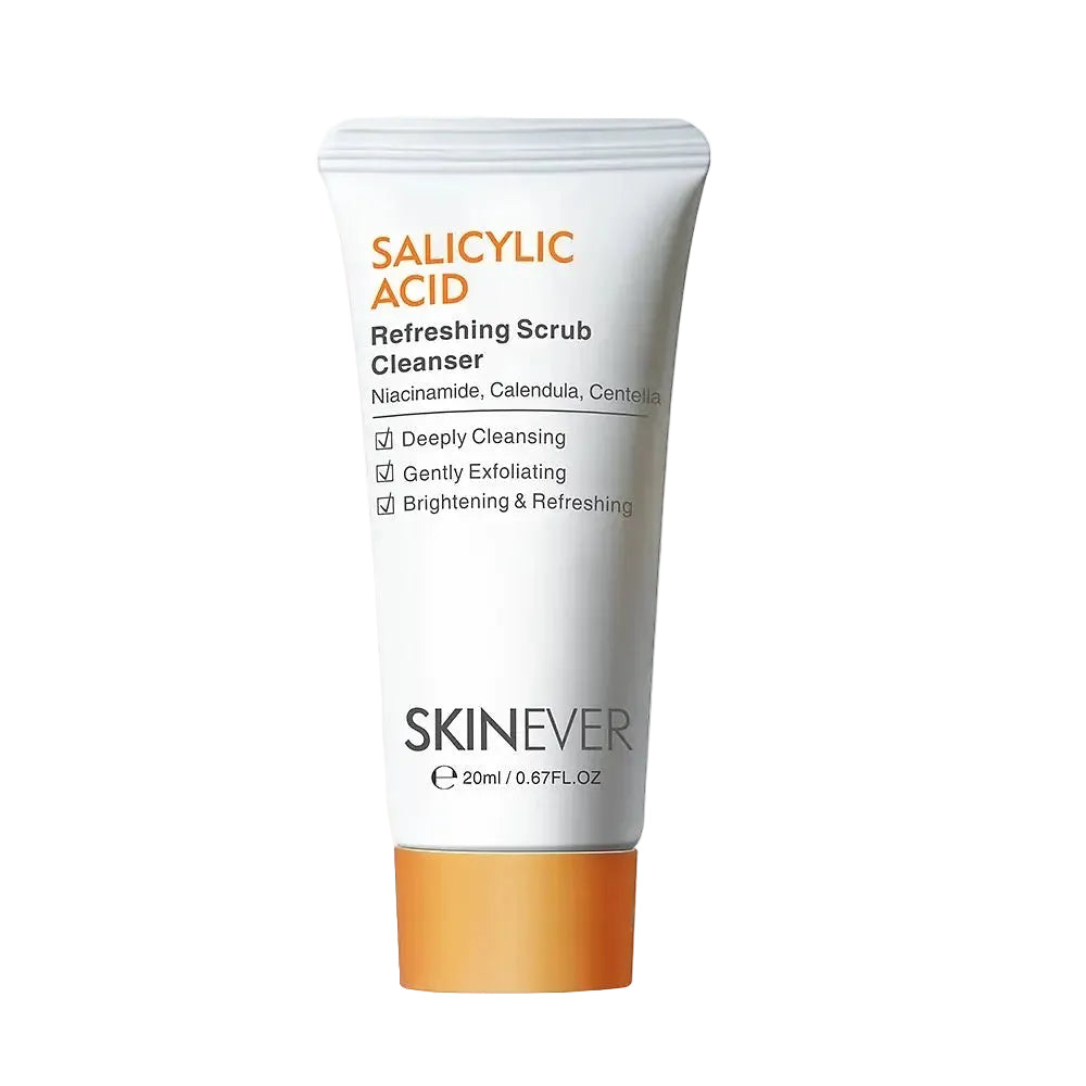 Skinever Salicylic Acid Refreshing Scrub Cleanser for acne-prone skin with gentle exfoliation