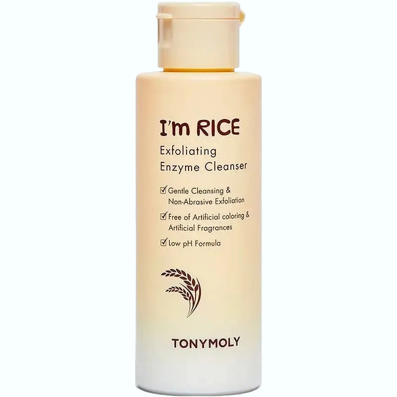 TONYMOLY I'm Rice Active Enzyme Exfoliating Cleanser for gentle exfoliation and brightening