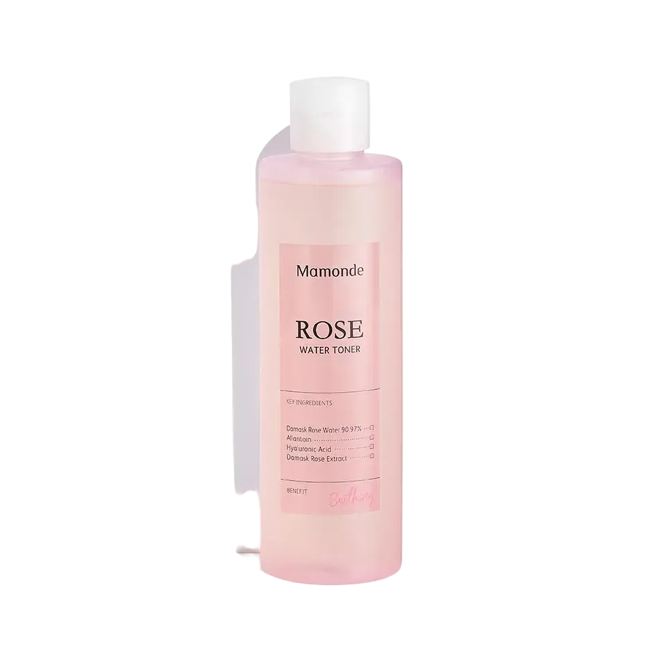 Mamonde Rose Water Toner with 90.97% damask rose water for hydration and soothing