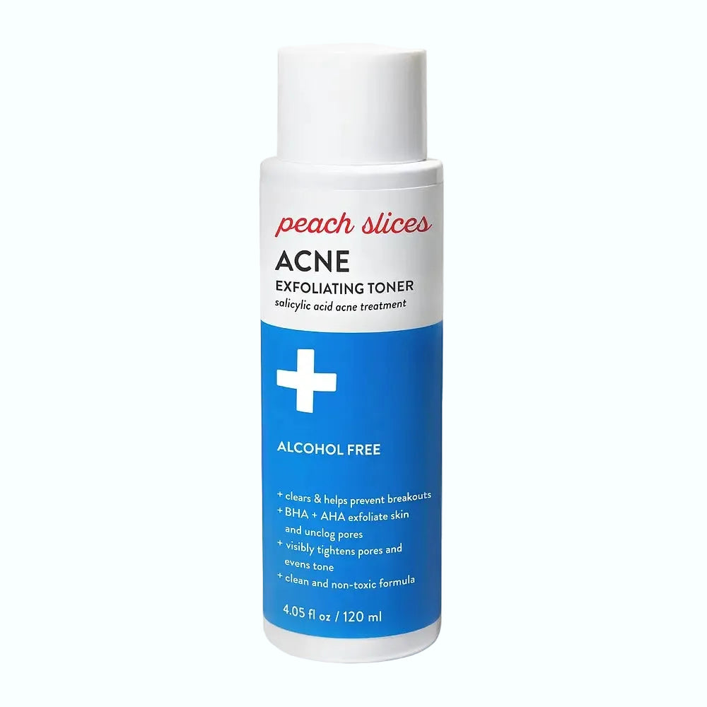 Peach Slices Acne Exfoliating Toner with salicylic acid for clearing breakouts and unclogging pores