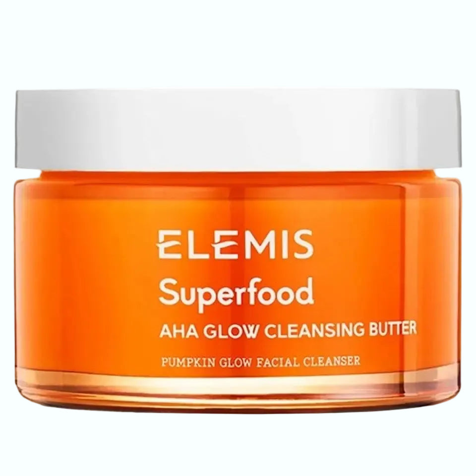 Elemis Superfood AHA Glow Cleansing Butter for gentle exfoliation and makeup removal