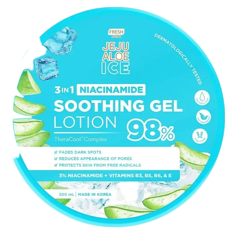 Fresh Skinlab Jeju Aloe Ice 3 In 1 Niacinamide Soothing Gel Lotion for brightening and hydration