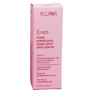 Ellana Even Skin Pore Minimizing Dark Spot Serum with 7% niacinamide for oily skin brightening