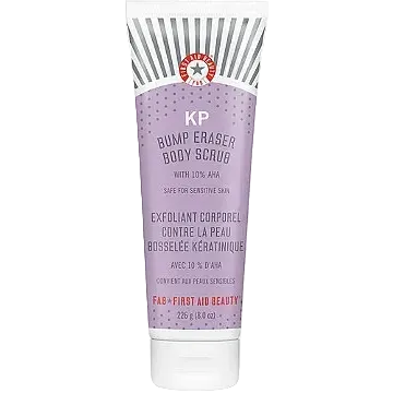 First Aid Beauty KP Bump Eraser Body Scrub with 10% AHA for keratosis pilaris and rough bumpy skin