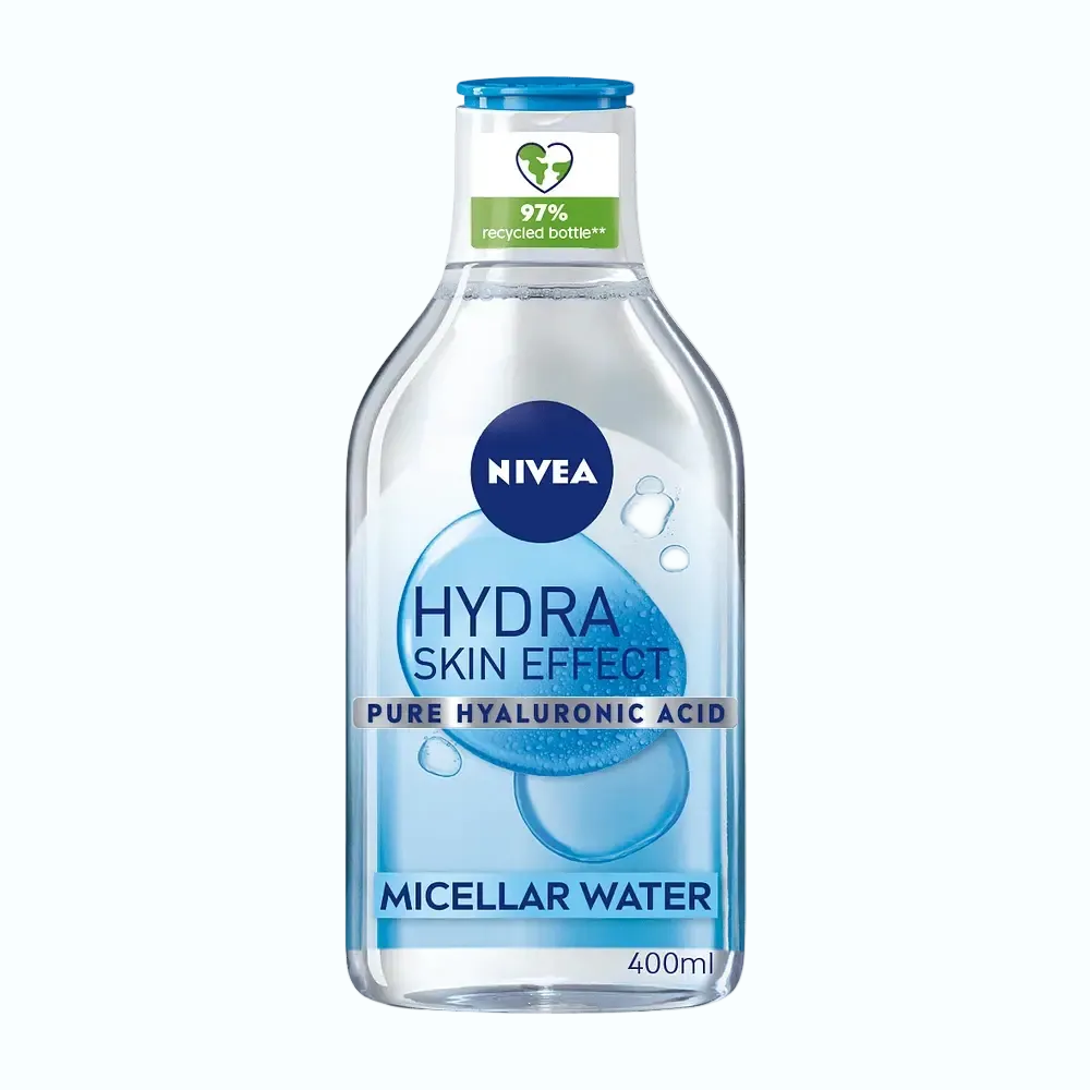 Nivea Hydra Skin Effect Micellar Water with hyaluronic acid for makeup removal and hydration