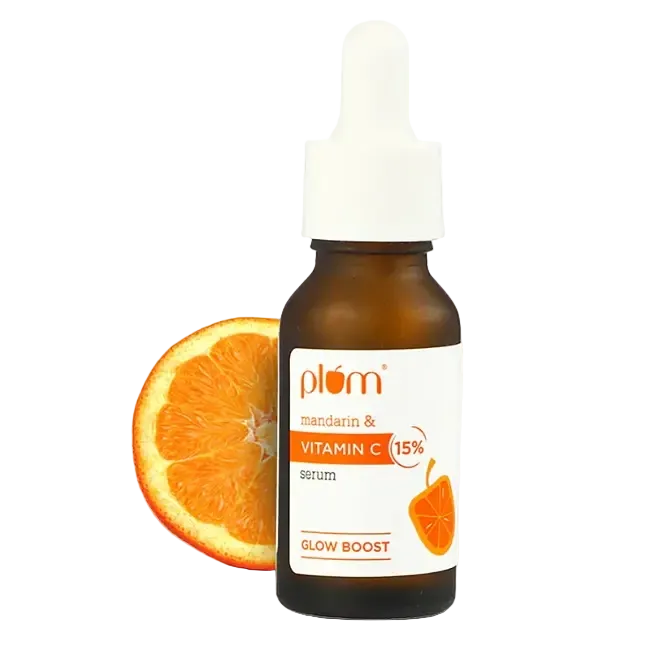 Plum Goodness 15% Vitamin C Face Serum with Mandarin for brightening and dark spot reduction