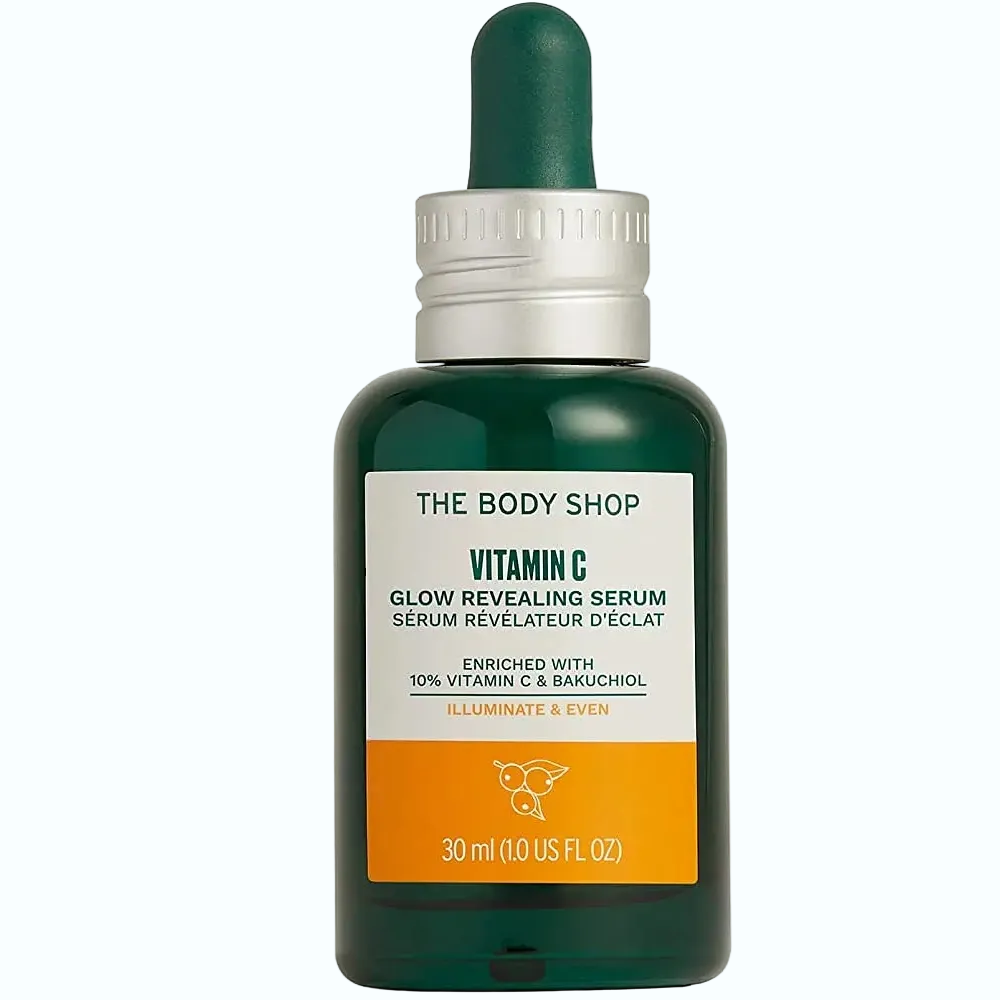 The Body Shop Vitamin C Glow Revealing Serum for brightening and radiant skin with natural vitamin C