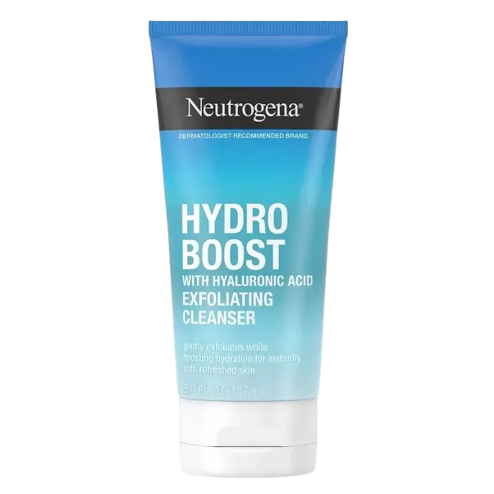 Neutrogena Hydro Boost Gentle Exfoliating Facial Cleanser with hyaluronic acid for hydration