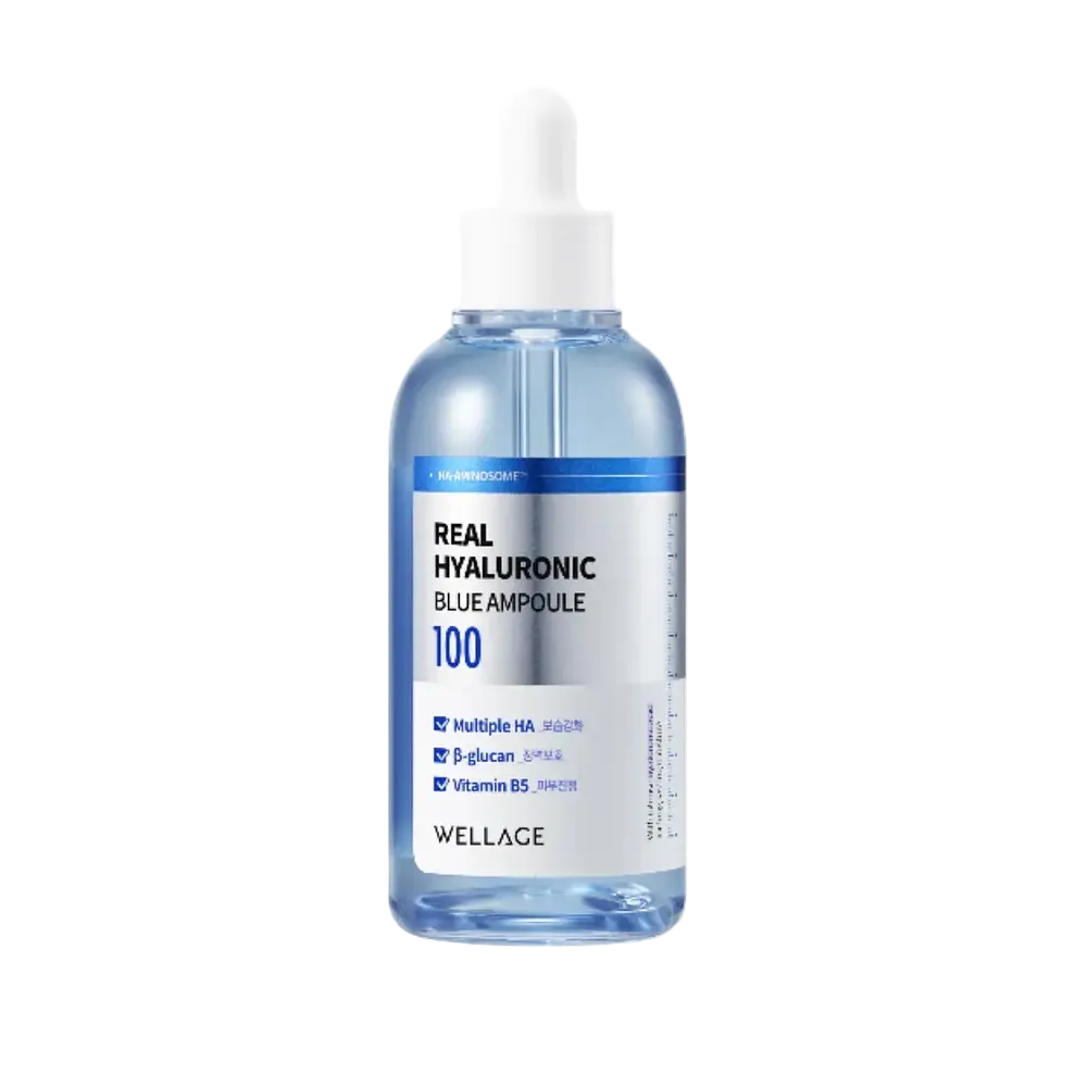 Wellage Real Hyaluronic Blue Ampoule for deep hydration and sensitive skin soothing