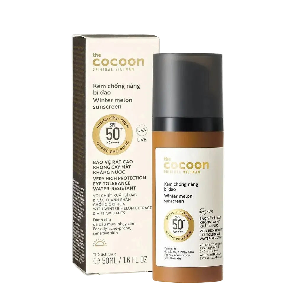 The Cocoon Vietnam Winter Melon Sunscreen SPF 50+ PA++++ for oily and acne-prone skin UV protection