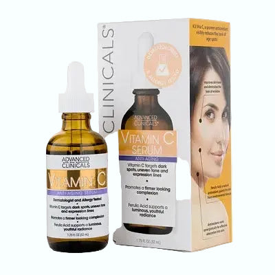 Advanced Clinicals Vitamin C Anti Aging Serum for dark spots, fine lines, and brightening with ferulic acid