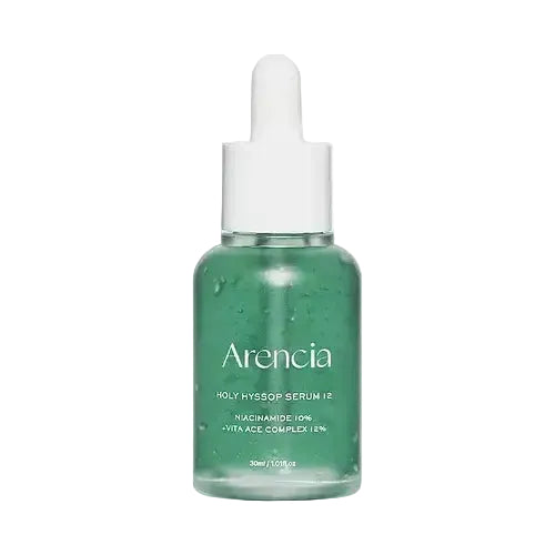 Arencia Holy Hyssop Serum 12 for brightening, hyperpigmentation, and smoothing fine lines