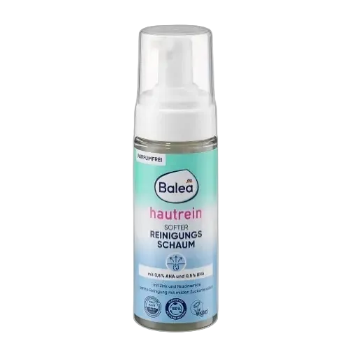 Balea Reinigungsschaum Hautrein foam cleanser with AHA BHA niacinamide for acne-prone oily skin