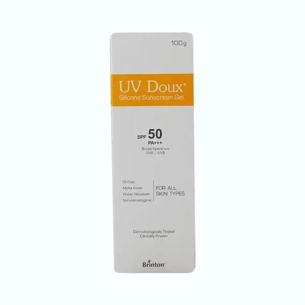 UV Doux Silicone Sunscreen Gel SPF 50 PA+++ hybrid formula for broad-spectrum UVA UVB protection with matte finish