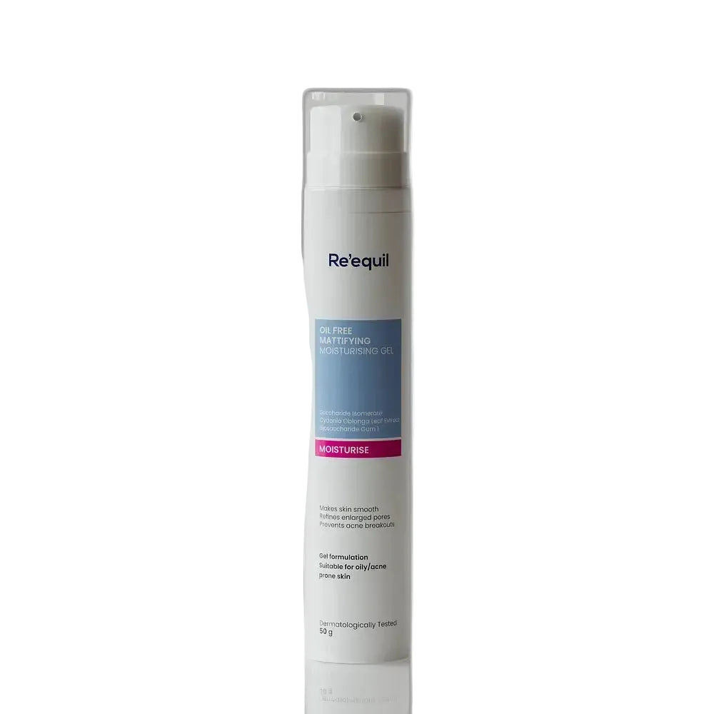 Re'equil Oil Free Mattifying Moisturising Gel for oily and acne-prone skin, pore refining