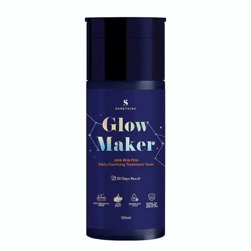 Somethinc Glow Maker Clarifying Treatment Toner with AHA BHA PHA for gentle daily exfoliation