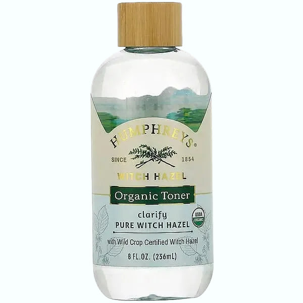 Humphrey's Organic Toner Clarify Pure Witch Hazel for pore minimizing and oil control