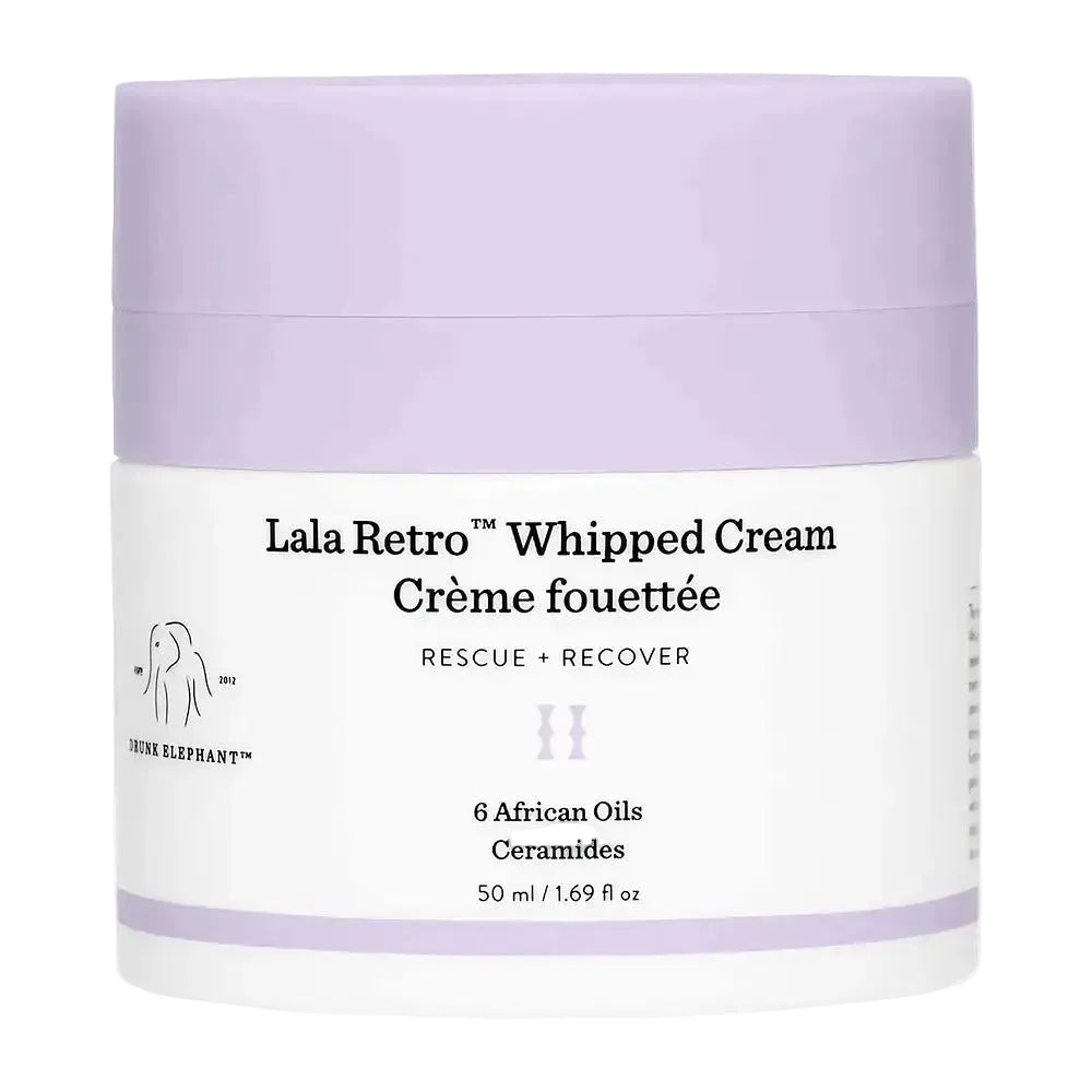 Drunk Elephant Lala Retro Whipped Cream with ceramides for dry skin hydration and barrier repair