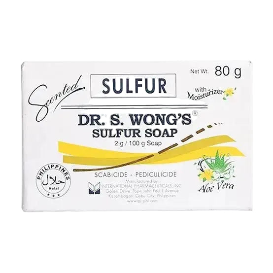 Dr. S. Wong Sulfur Soap with aloe vera for acne, pimples and fungal skin infections