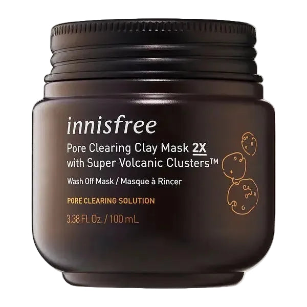 innisfree Super Volcanic Clusters Pore Clearing Clay Mask with AHA for deep pore cleansing and oil control