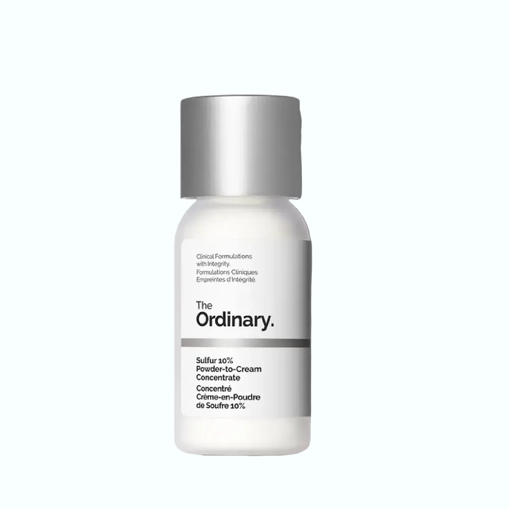 The Ordinary Sulfur 10% Powder-to-Cream Concentrate for acne and blemish spot treatment
