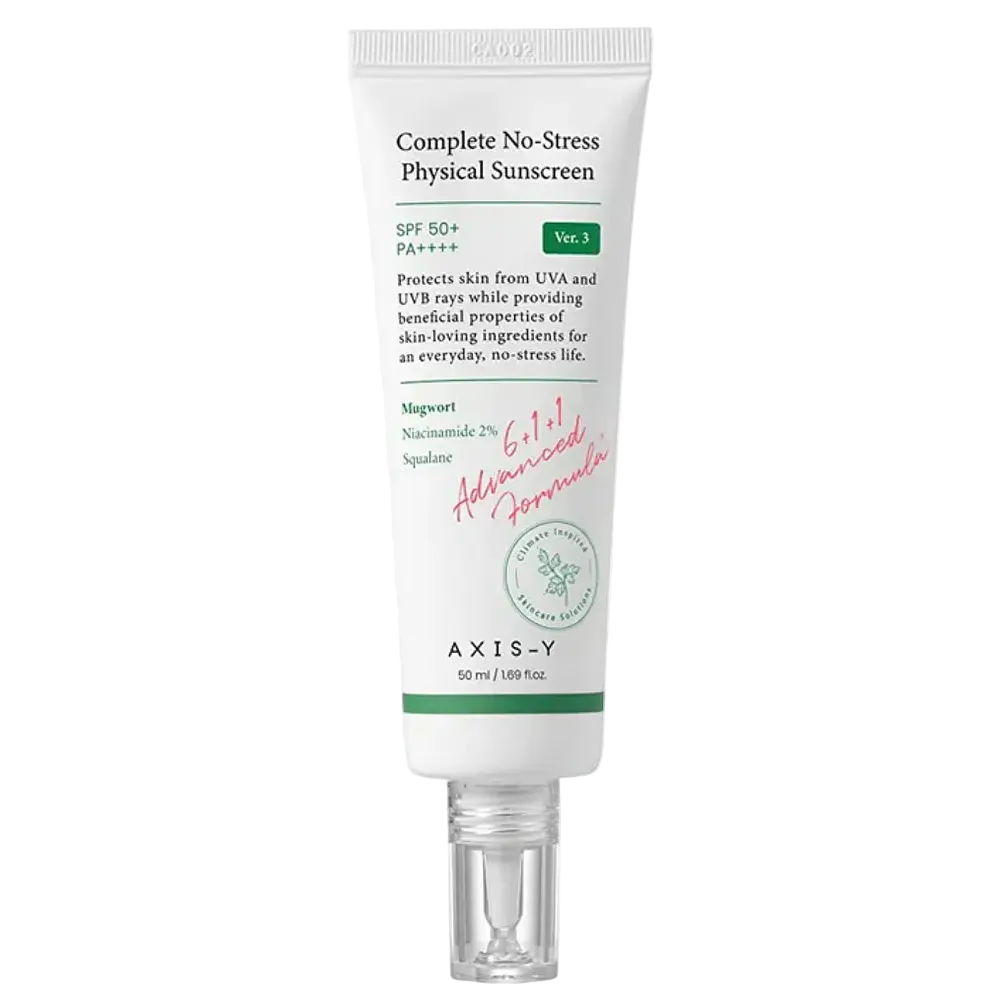 AXIS-Y Complete No-Stress Physical Sunscreen V.3 SPF 50+ mineral zinc oxide for sensitive skin