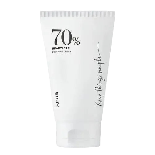 Anua Heartleaf 70% Soothing Cream with centella for sensitive skin calming and hydration