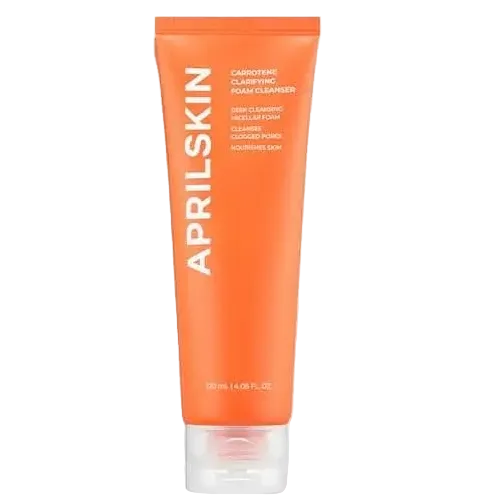 APRILSKIN Carrotene Clarifying Foam Cleanser with 5% BHA and Beta-Carotene for acne-prone skin