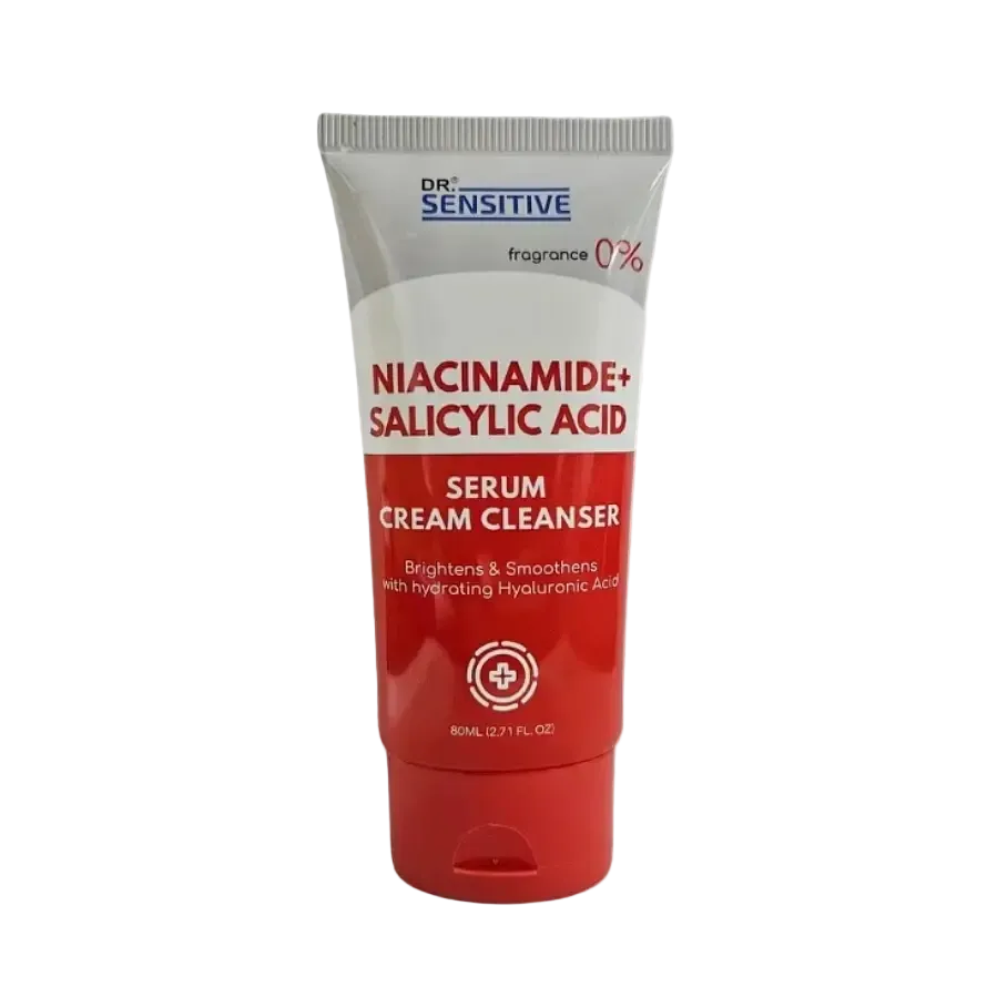 Dr. Sensitive Niacinamide + Salicylic Acid Serum Cream Cleanser for acne-prone and oily skin